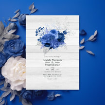 Rustic Royal Blue & Silver Floral Wedding