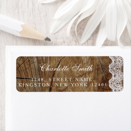 Rustic Royal Personalisiert Lace Address Labels (Insitu)