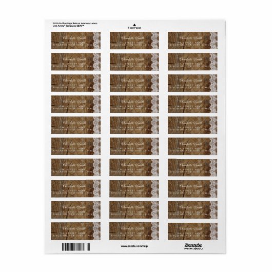 Rustic Royal Personalisiert Lace Address Labels (Vorne)