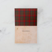 Rustic Royal Stewart Kariert Danke Note Card (Innenseite)