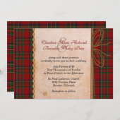 Rustic Royal Stewart Karierte Hochzeitseinladung Einladung (Vorne/Hinten)