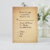 Rustic RSVP with Menu Choice Karte (Stehend Vorderseite)