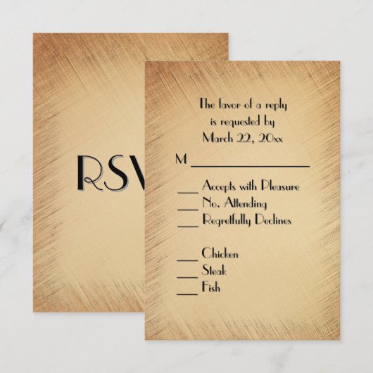 Rustic RSVP with Menu Choice Karte (Vorne/Hinten)