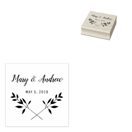 Rustic Rubber Stamp Wedding Monogram Gummistempel (Stempel)