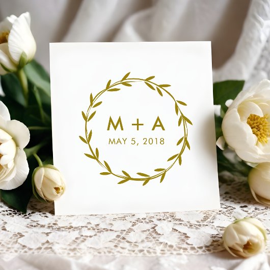 Rustic Rubber Stamp Wedding Monogram Gummistempel