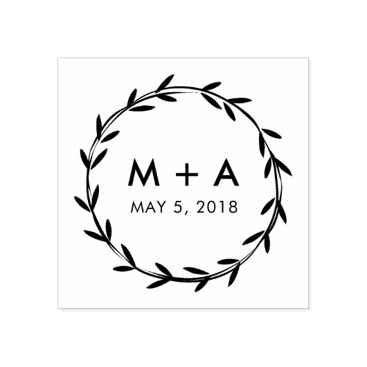 Rustic Rubber Stamp Wedding Monogram Gummistempel (Prägung)