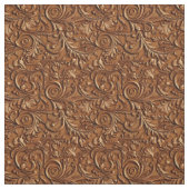 Rustic saddle brown tooled leather stoff (Muster)