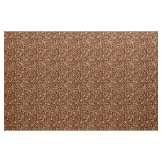 Rustic saddle brown tooled leather stoff (Fat Quarter (45,7 x 55,9 cm))