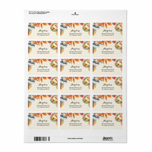 Rustic Safari Animal Address Label Adressaufkleber (Vorne)