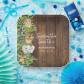 Rustic Safari Animals Gold Glitzer Baby Dusche Pappteller (Party)