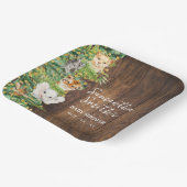 Rustic Safari Animals Gold Glitzer Baby Dusche Pappteller (Gewinkelt)