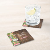 Rustic Safari Animals Pink Baby Shower Party Decor Rechteckiger Pappuntersetzer (Vor Ort)