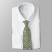 Rustic Sage Blumenhochzeit Neck Tie Krawatte (Gebunden)
