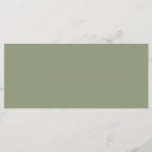 Rustic Sage floral 4x9 flaches Hochzeitsmenü Menükarte (Rückseite)
