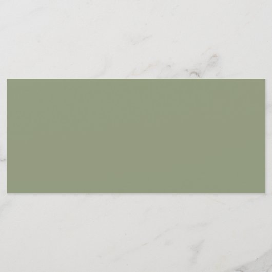 Rustic Sage floral 4x9 flaches Hochzeitsmenü Menükarte (Rückseite)