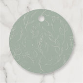 Rustic Sage Green Botanical Script Bridal Shower Geschenkanhänger (Rückseite)