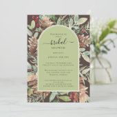 Rustic Sage Green Coups Brautparty Einladung (Stehend Vorderseite)