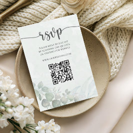Rustic Sage Green Eucalyptus Wedding RSVP Karte