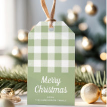 Rustic Sage Green Kariert Frohe Weihnachten