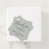 Rustic Sage Green Simple Monogram Vielen Dank Geschenkanhänger (Beispiel)