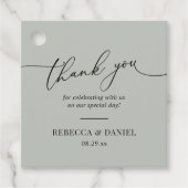 Rustic Sage Green Simple Vielen Dank Geschenkanhänger (Vorderseite)