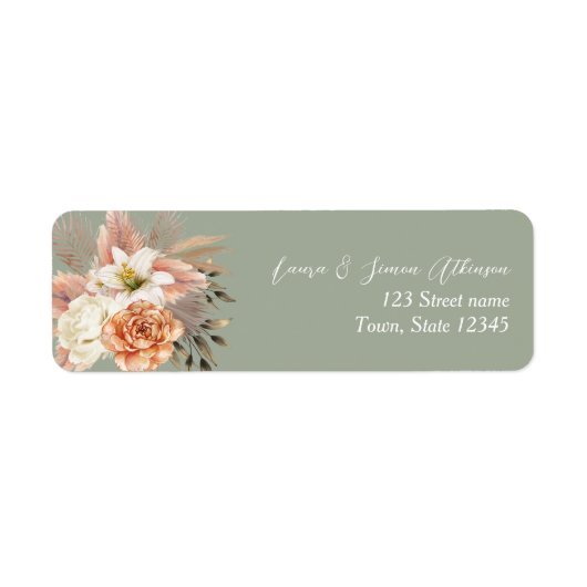 Rustic Sage Green Wedding Address Label (Vorne)