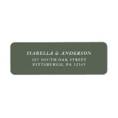 Rustic Sage Green Wedding Return Label (Vorne)