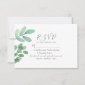 Rustic Sage Green Wedding RSVP Card (Vorderseite)
