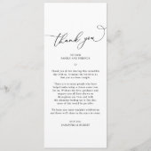 Rustic Sage Green Wedding Thank You Letter Card Menükarte (Vorderseite)