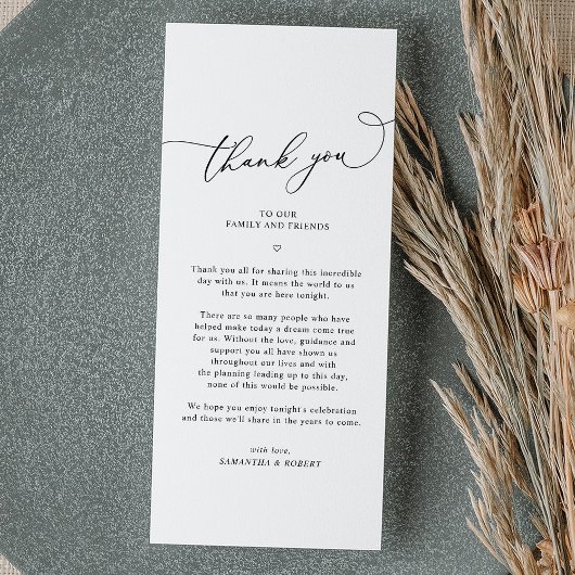 Rustic Sage Green Wedding Thank You Letter Card Menükarte
