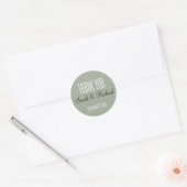 Rustic Sage Green Wedding Vielen Dank Runder Aufkleber (Umschlag)