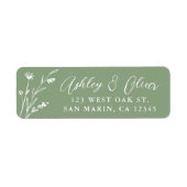 Rustic Sage Green Wildblume Wedding Address (Vorne)