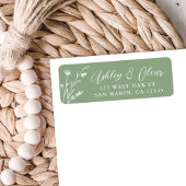 Rustic Sage Green Wildblume Wedding Address