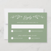Rustic Sage Green Wildblume Wedding RSVP Card Einladung (Vorderseite)