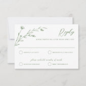 Rustic Sage Green Wildblume Wedding RSVP Card Karte (Vorderseite)