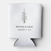 Rustic Sage Green Woodland Pine Tree Wedding  Dosenkühler (Vorderseite)