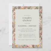 Rustic Sage Wildflower Botanical Couples Shower Einladung (Vorderseite)