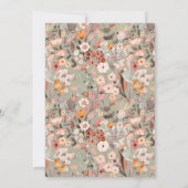 Rustic Sage Wildflower Botanical Couples Shower Einladung (Rückseite)