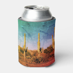 Rustic Saguaro Cactus Arizona Can Cooler Dosenkühler