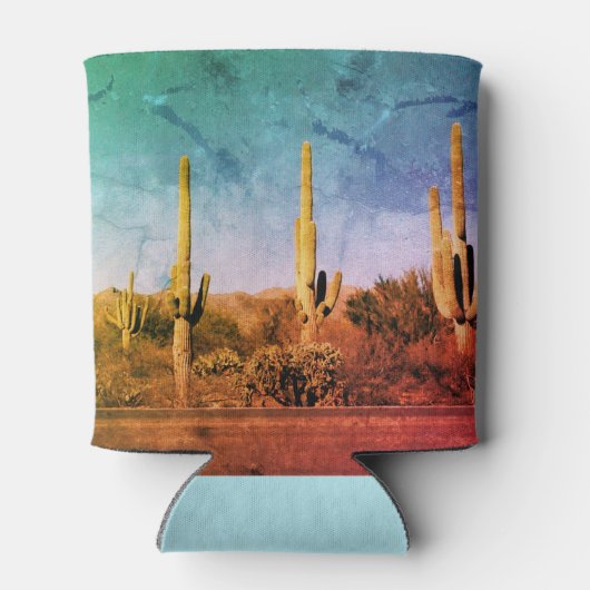 Rustic Saguaro Cactus Arizona Can Cooler Dosenkühler (Rückseite)