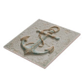 Rustic Sand and Aqua Coastal Anchor Fliese (Seite)