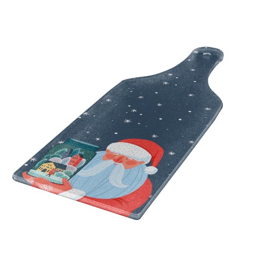 Rustic Santa Claus Mason Jar Town Schneidebrett (Ecke)