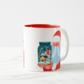 Rustic Santa Claus Mason Jar Town Zweifarbige Tasse (VorderseiteRechts)