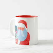 Rustic Santa Claus Mason Jar Town Zweifarbige Tasse (Vorderseite Links)