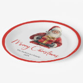 Rustic Santa Claus Vintage Christmas Party Plates Pappteller (Schrägansicht)