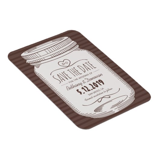 Rustic Save the Date Magnet Country Mason Jar (Rechte Seite)