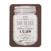 Rustic Save the Date Magnet Country Mason Jar (Vertikal)