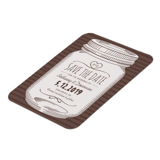 Rustic Save the Date Magnet Country Mason Jar (Linke Seite)