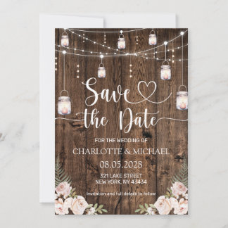 Rustic Save the Date Wedding Einladung