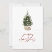 Rustic Scandi Christmas Tree Family Holiday Card Einladung (Vorderseite)